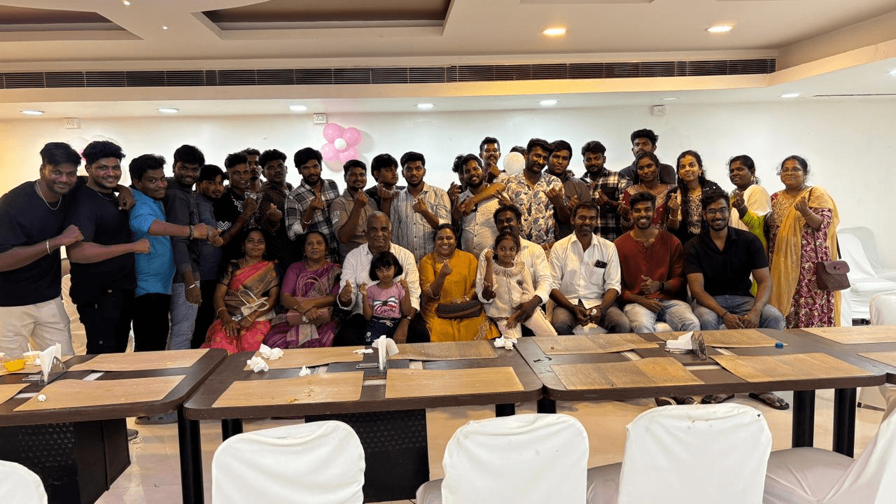 Celebration moment with family and friends